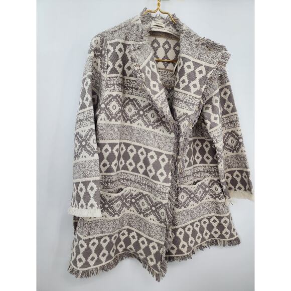 World Market Embroidered‎ Sweater Throw Afghan Style Small Cotton Fring Detail - Picture 4 of 10